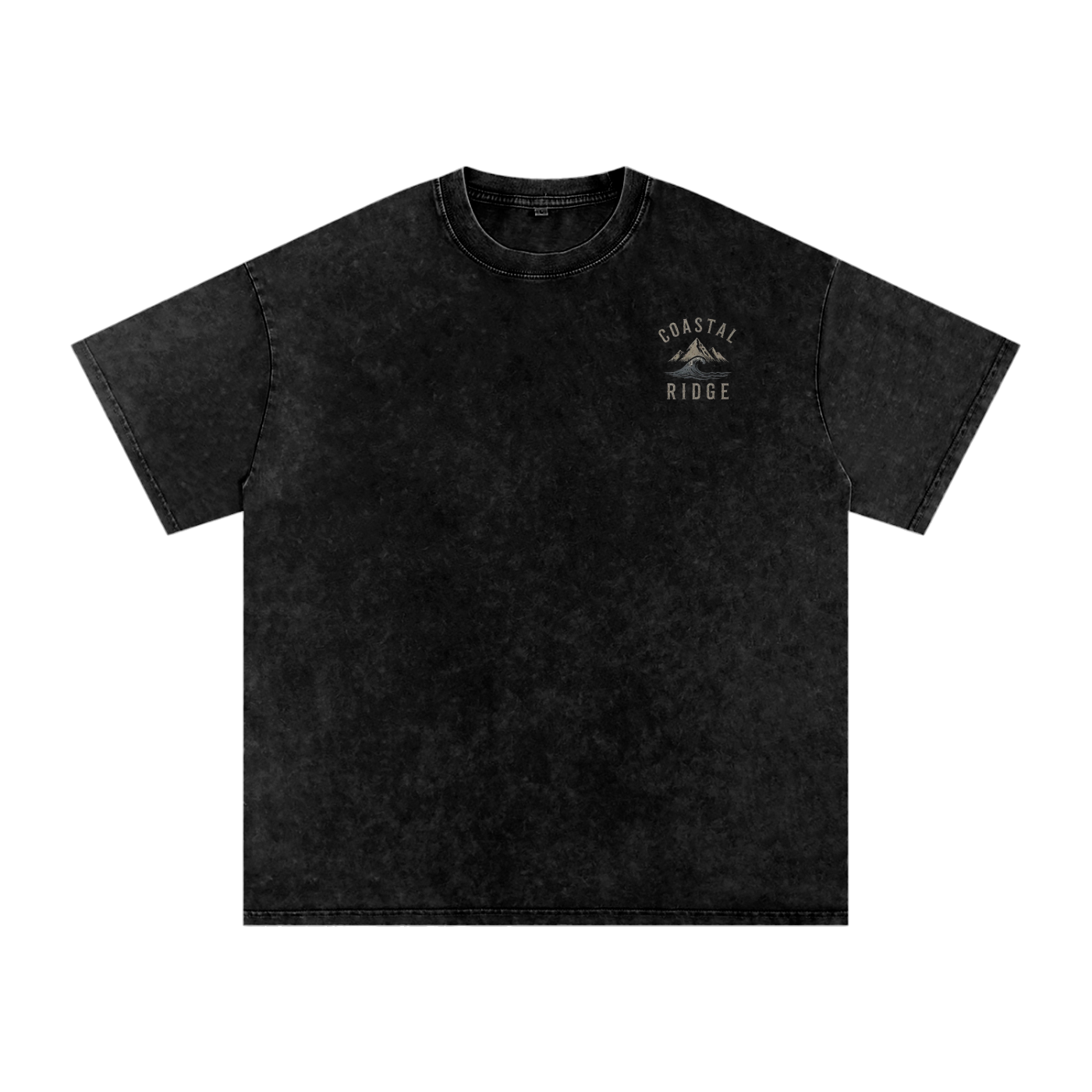 COASTAL RIDGE Dark Colors Snow Washed Oversized Cotton T-Shirt