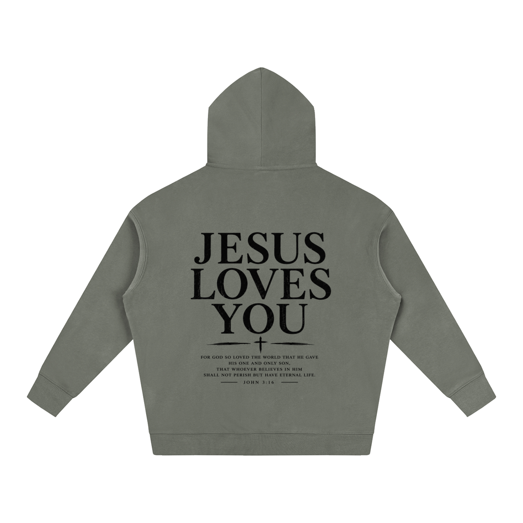 CR JESUS LOVES YOU Oversize Fleeced Hoodie