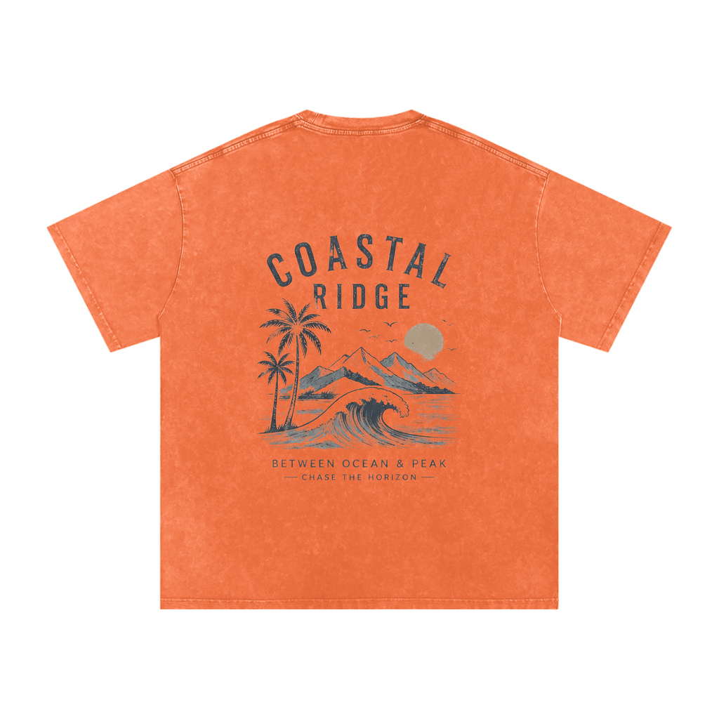COASTAL RIDGE Light Colors Snow Washed Oversized Cotton T-Shirt