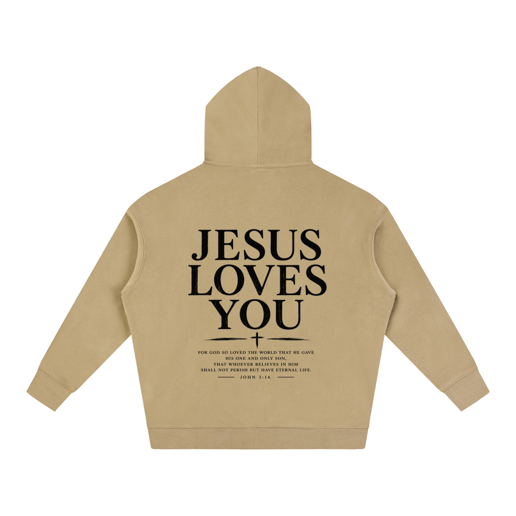 CR JESUS LOVES YOU Oversize Fleeced Hoodie