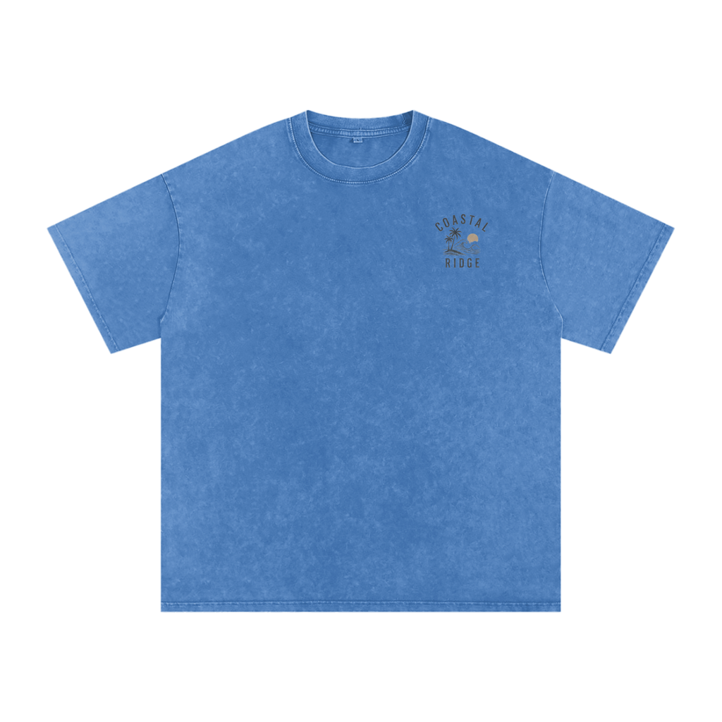COASTAL RIDGE Light Colors Snow Washed Oversized Cotton T-Shirt