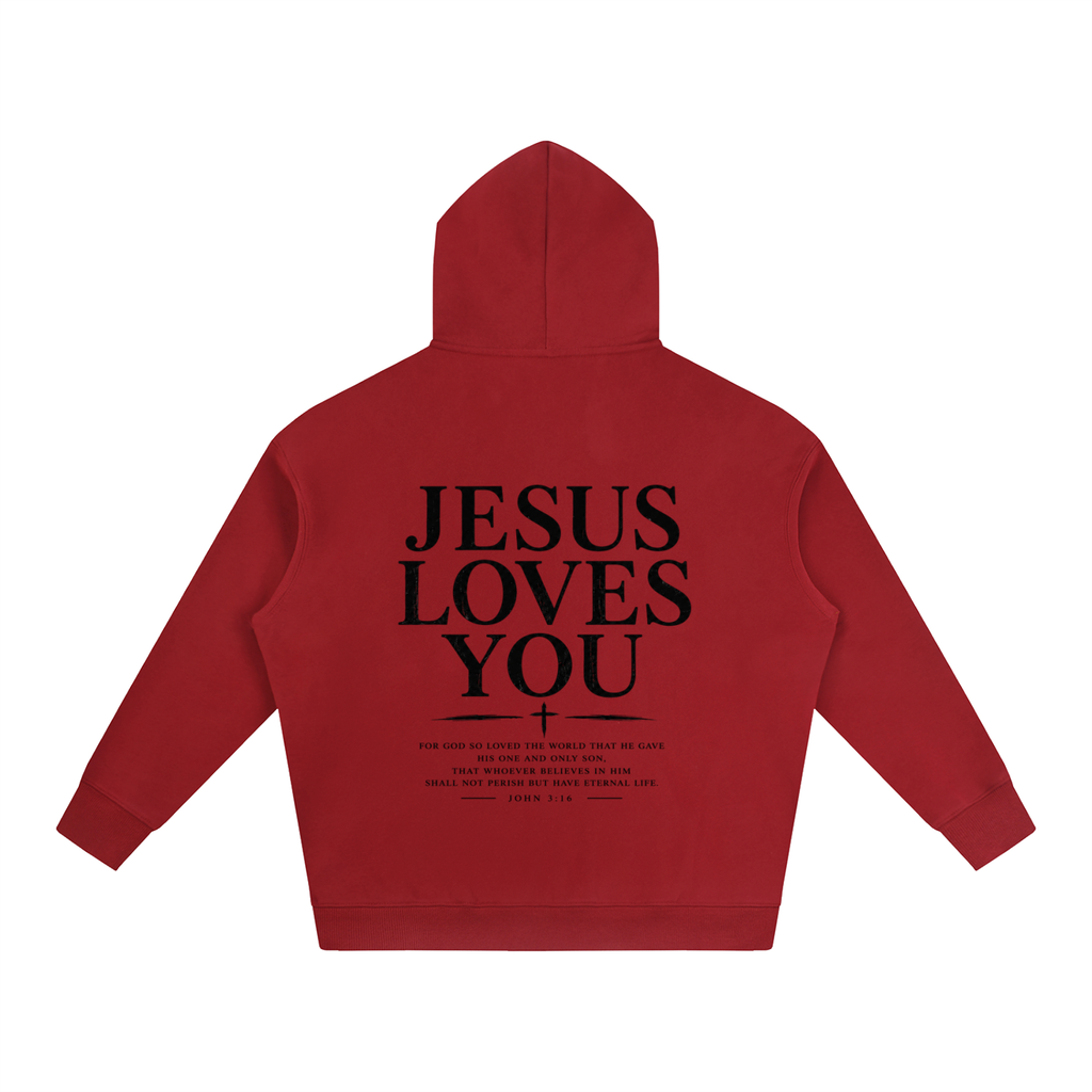 CR JESUS LOVES YOU Oversize Fleeced Hoodie