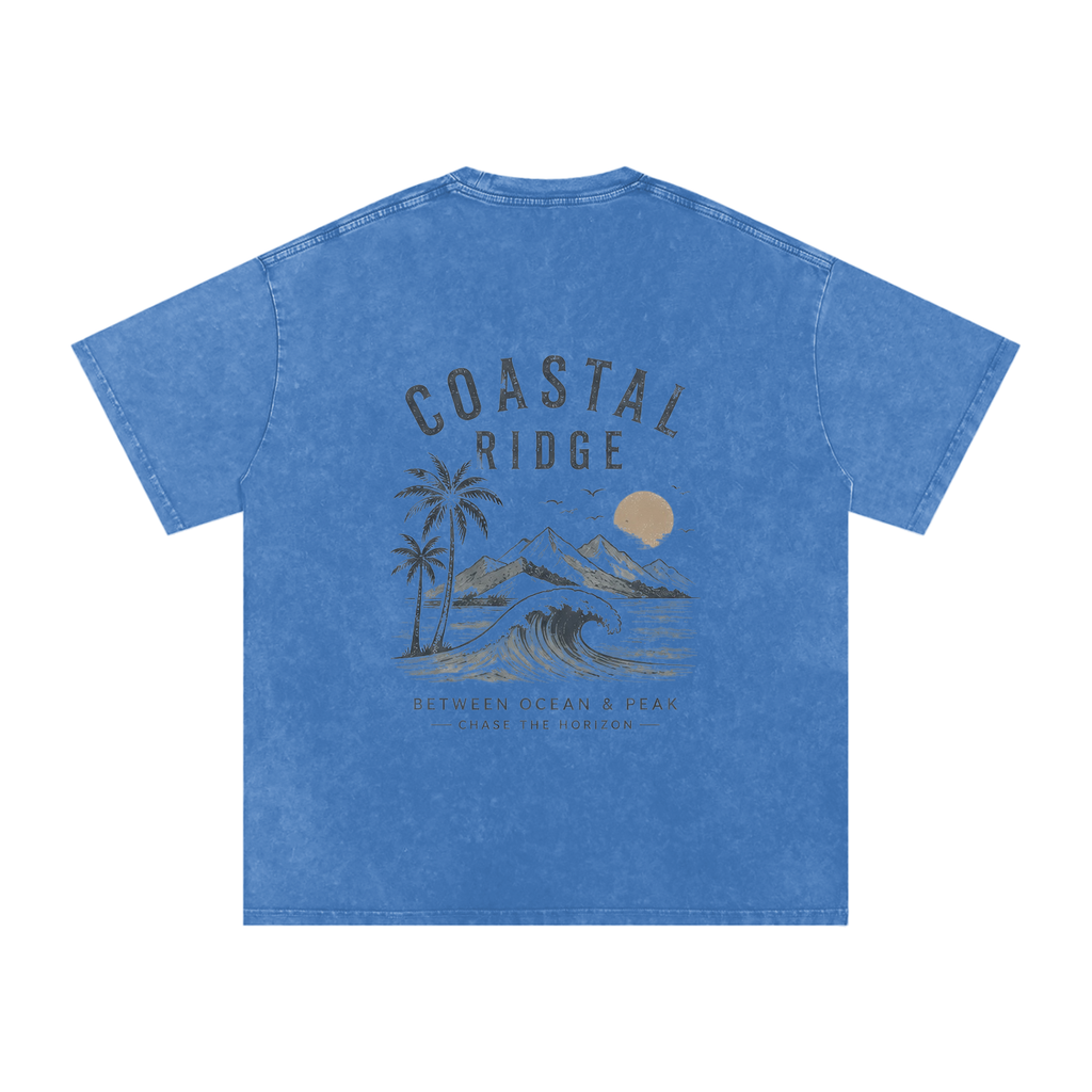 COASTAL RIDGE Light Colors Snow Washed Oversized Cotton T-Shirt