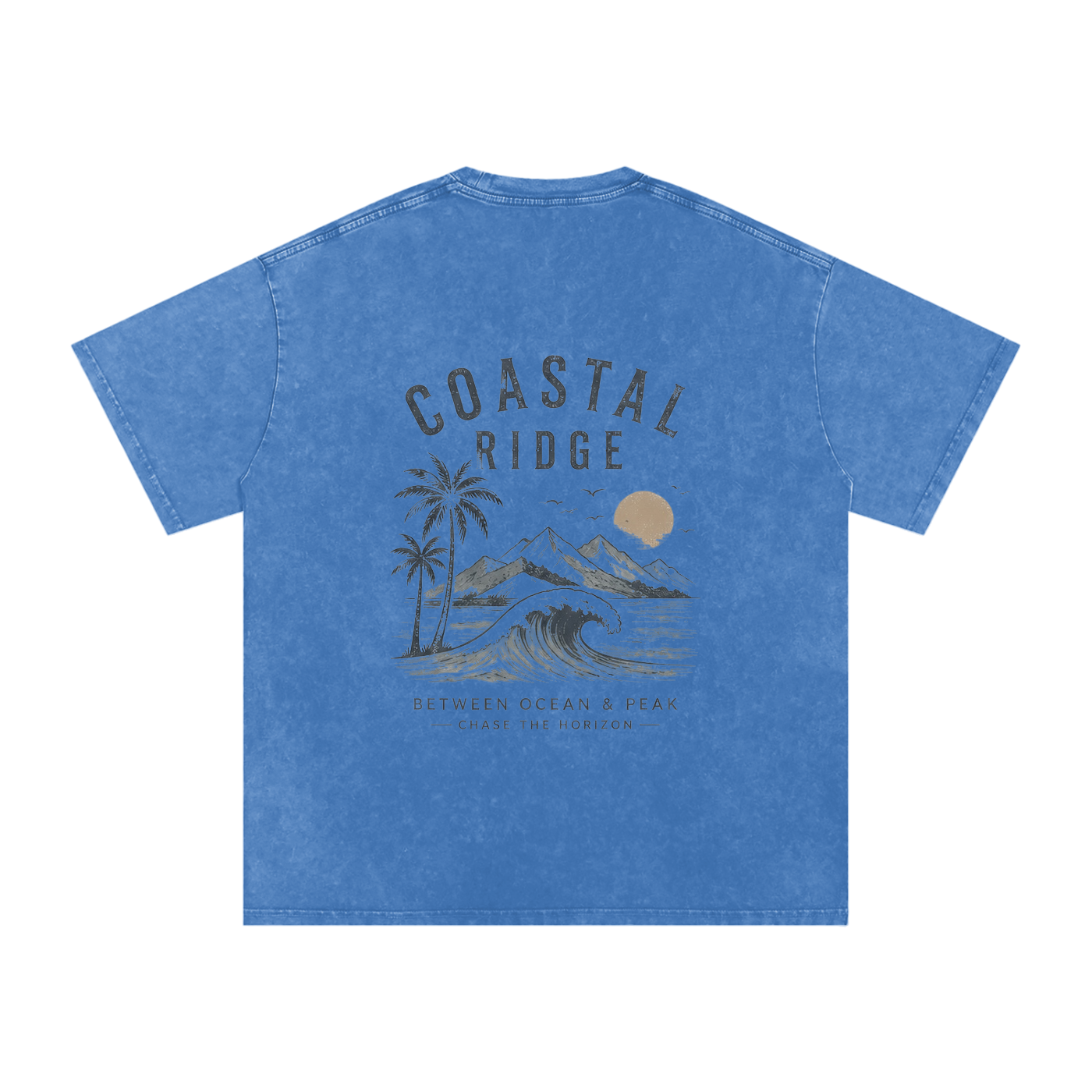 COASTAL RIDGE Light Colors Snow Washed Oversized Cotton T-Shirt