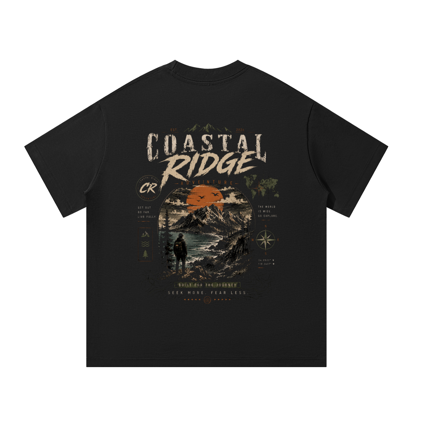 CR Dark Colored Adventure Unisex Oversized T-Shirt