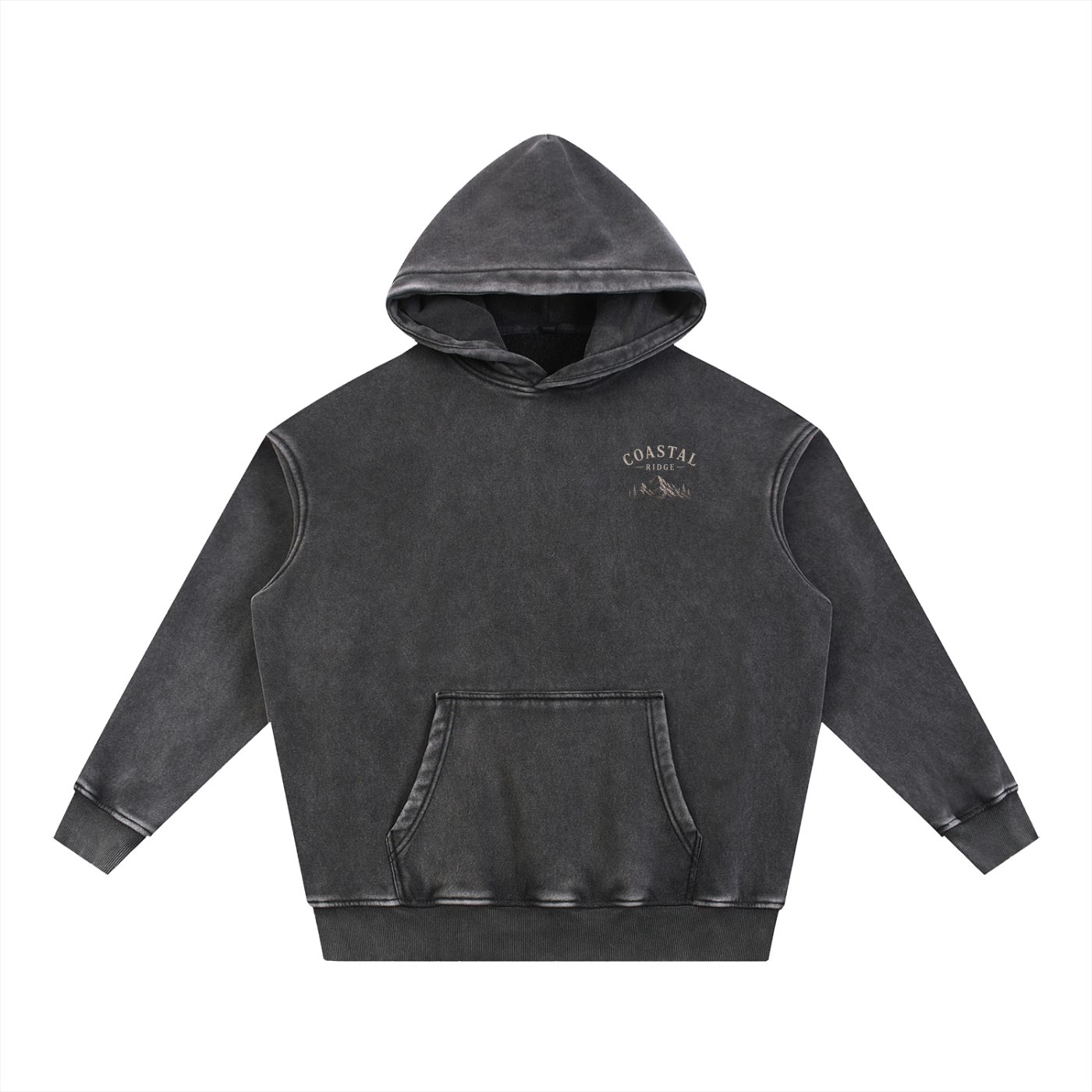 COASTAL RIDGE Snow Wash Fleece Oversize Hoodie