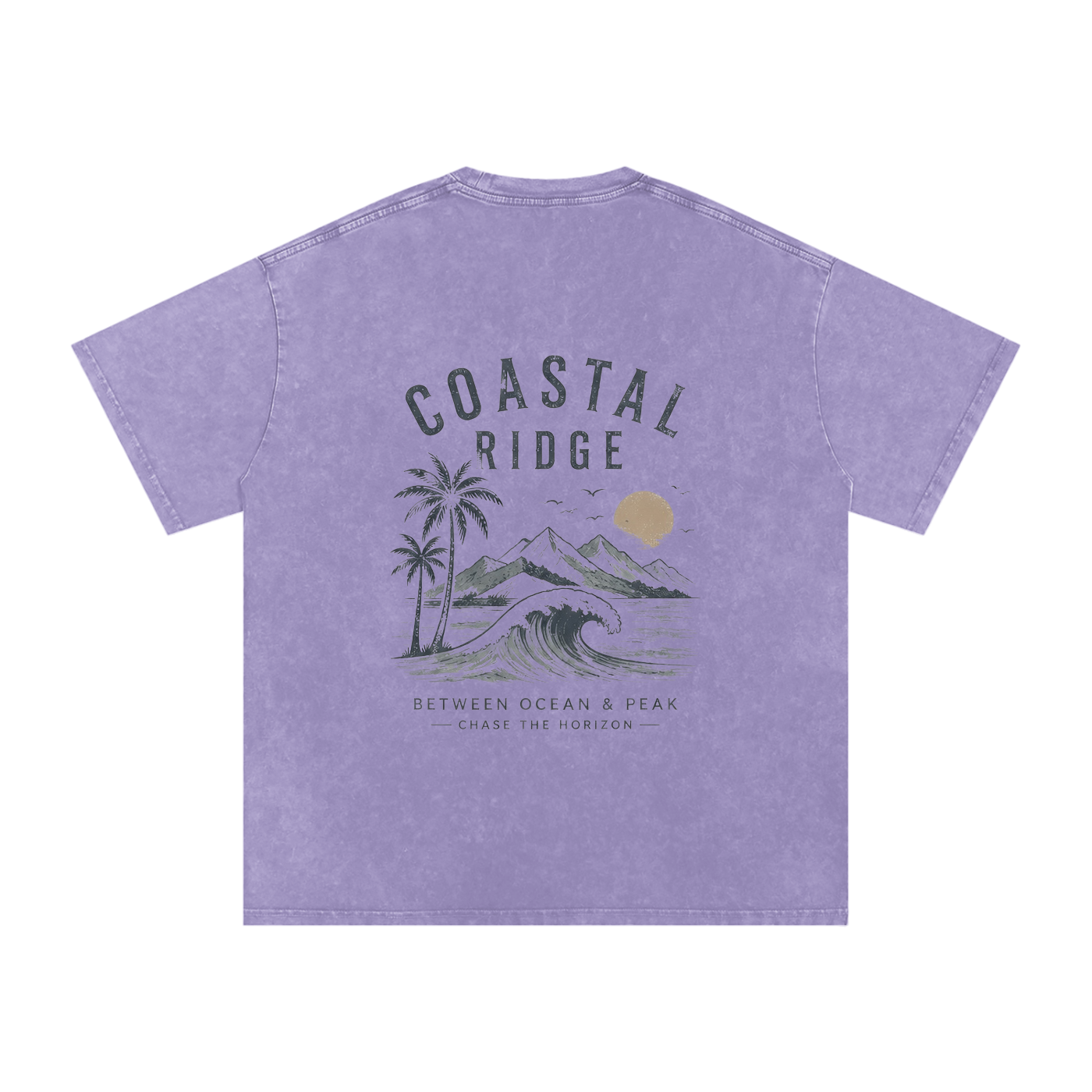 COASTAL RIDGE Light Colors Snow Washed Oversized Cotton T-Shirt