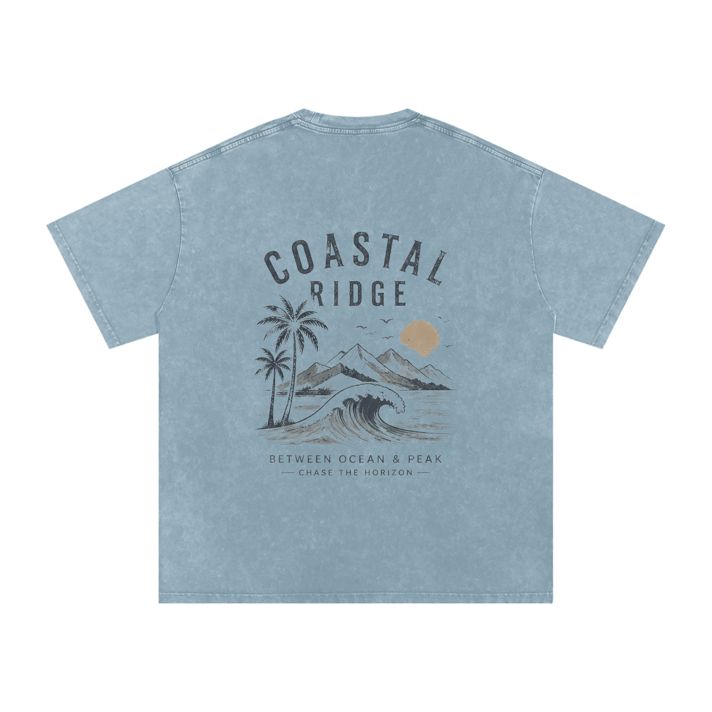 COASTAL RIDGE Light Colors Snow Washed Oversized Cotton T-Shirt