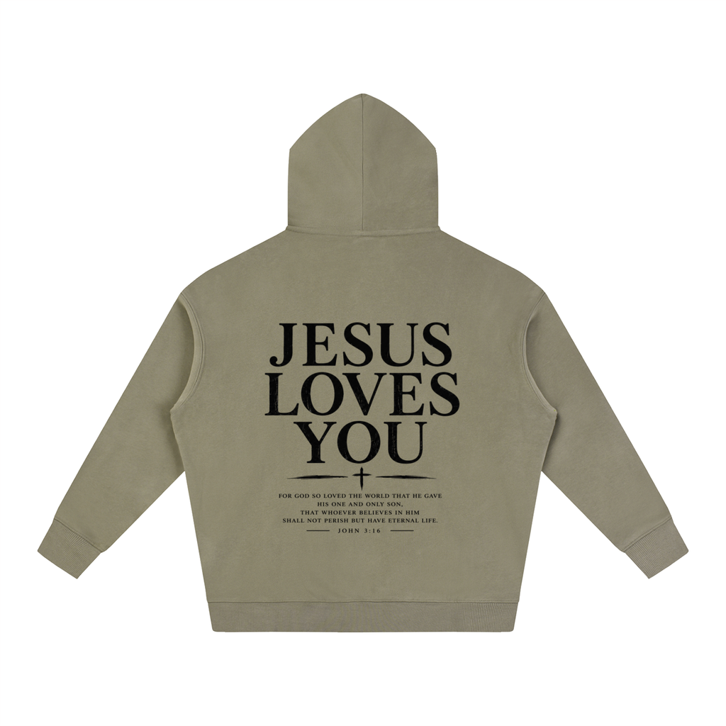 CR JESUS LOVES YOU Oversize Fleeced Hoodie
