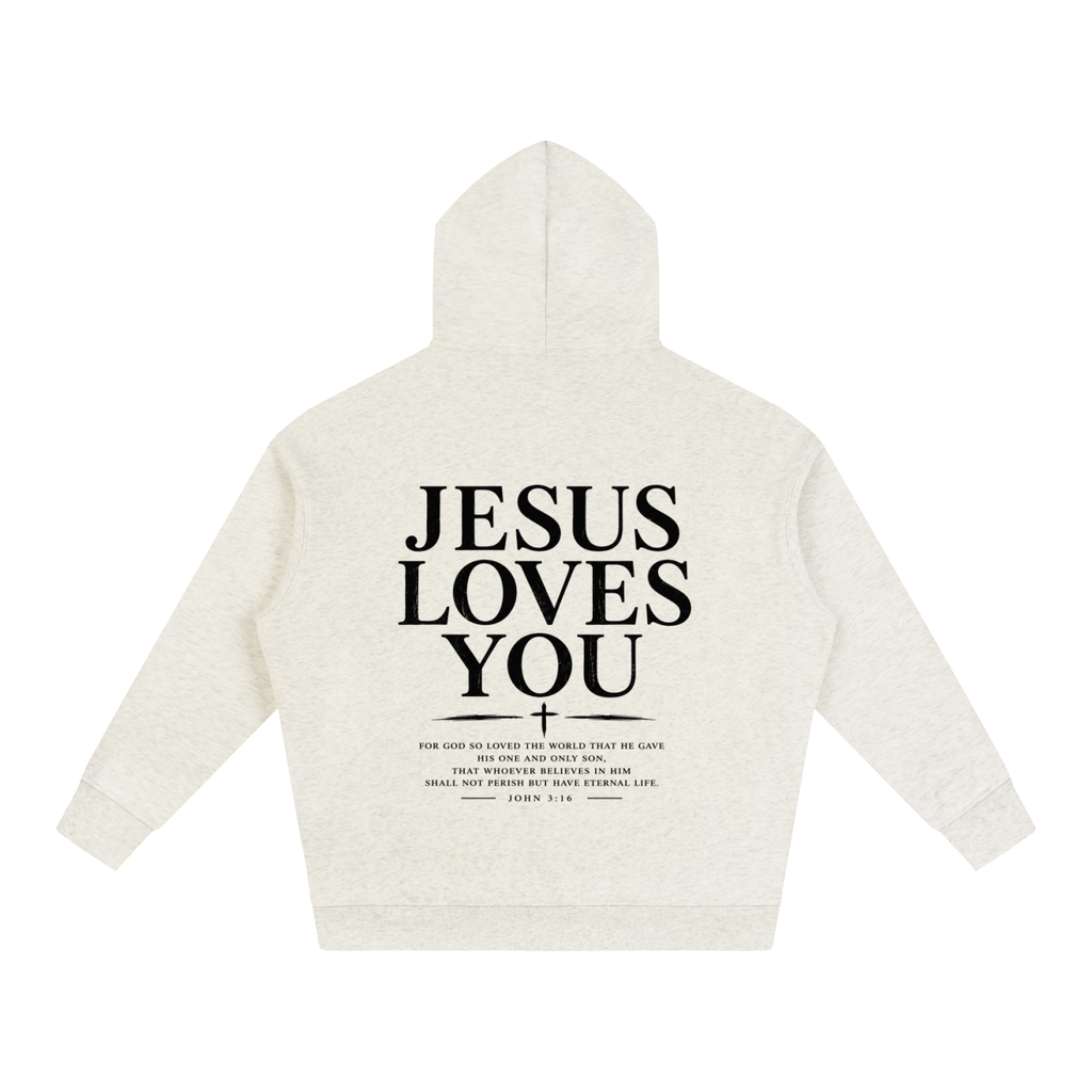 CR JESUS LOVES YOU Oversize Fleeced Hoodie