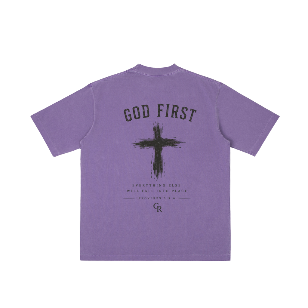 CR GOD First Vintage Wash Drop Shoulder T-shirt