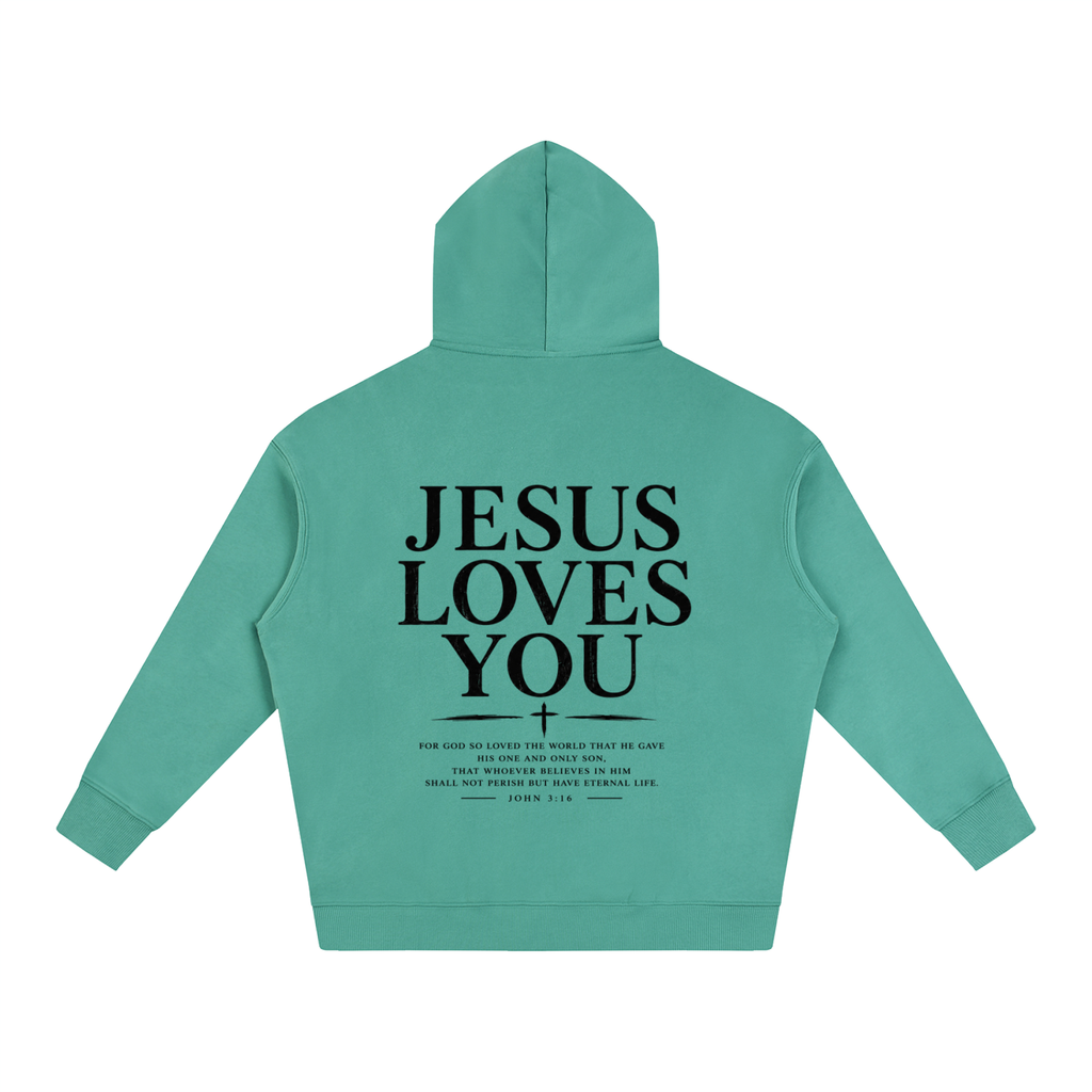 CR JESUS LOVES YOU Oversize Fleeced Hoodie