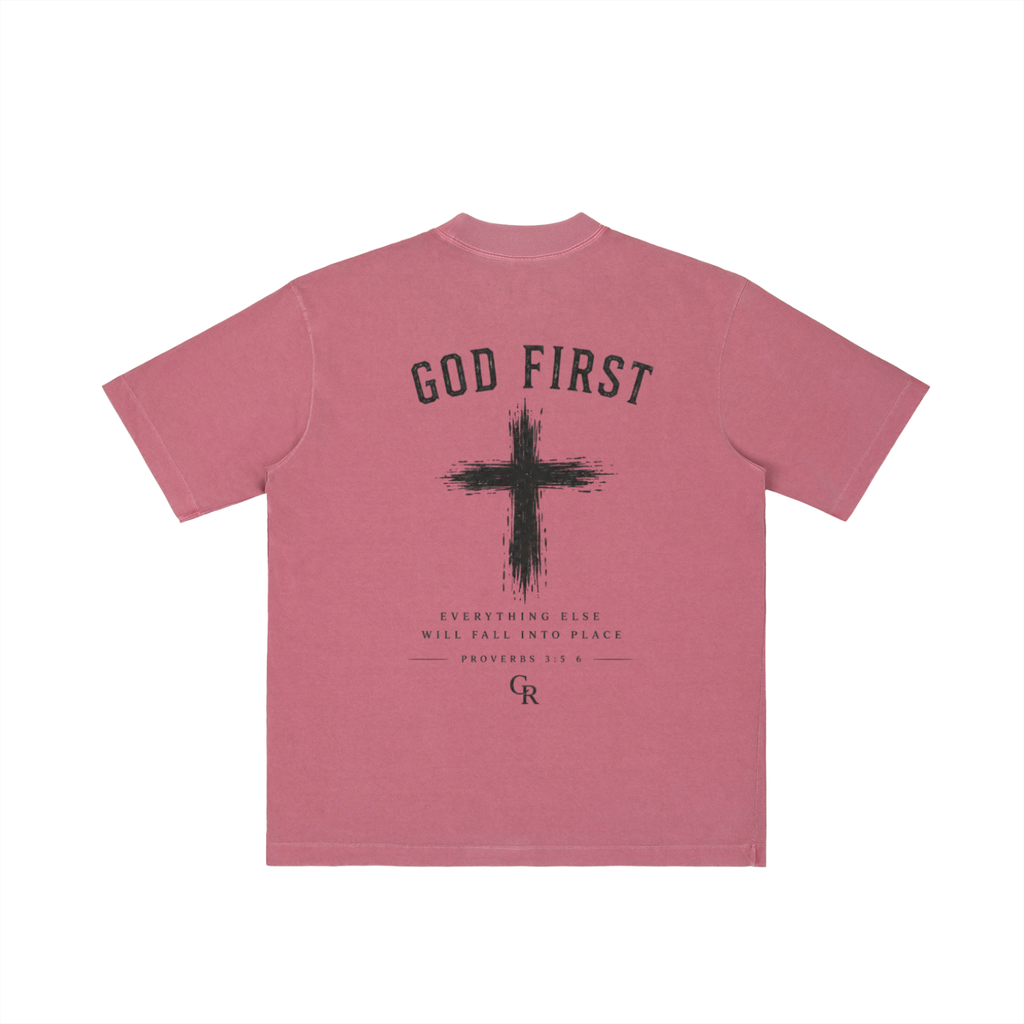 CR GOD First Vintage Wash Drop Shoulder T-shirt