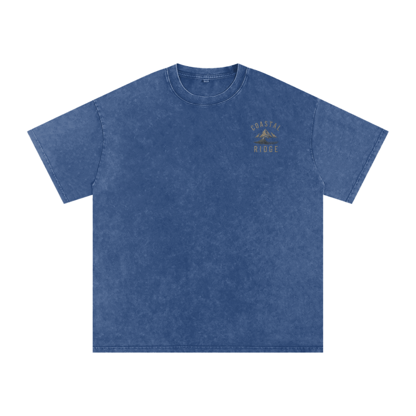 COASTAL RIDGE Dark Colors Snow Washed Oversized Cotton T-Shirt