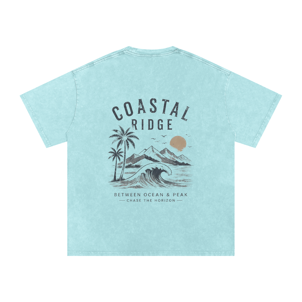COASTAL RIDGE Light Colors Snow Washed Oversized Cotton T-Shirt