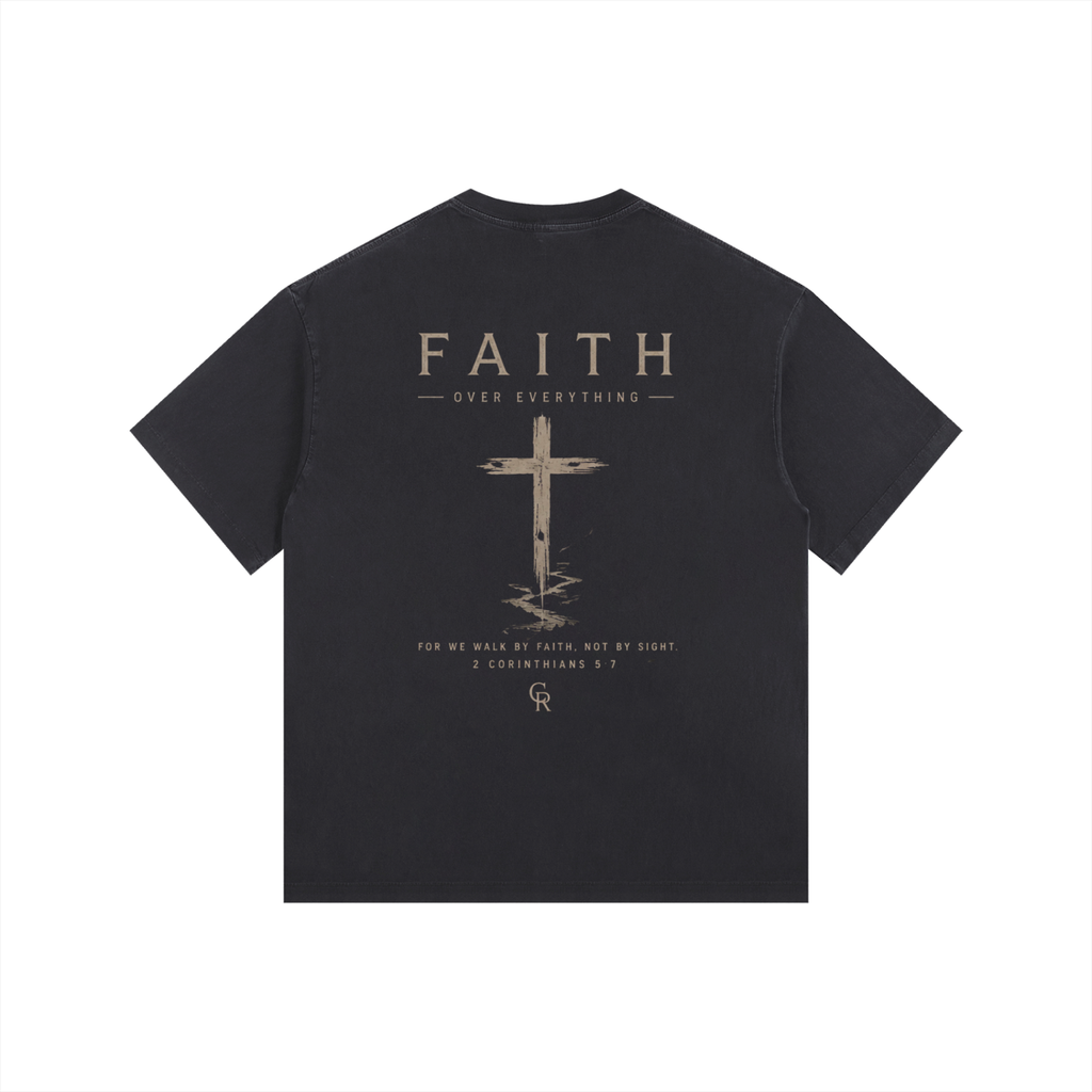 CR Faith Vintage Washed Oversized Cotton T-Shirt