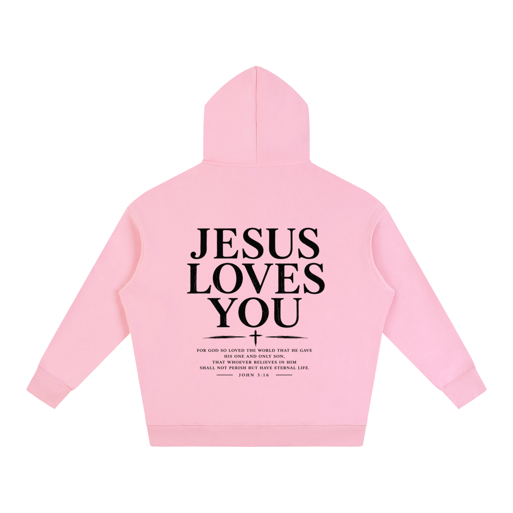 CR JESUS LOVES YOU Oversize Fleeced Hoodie