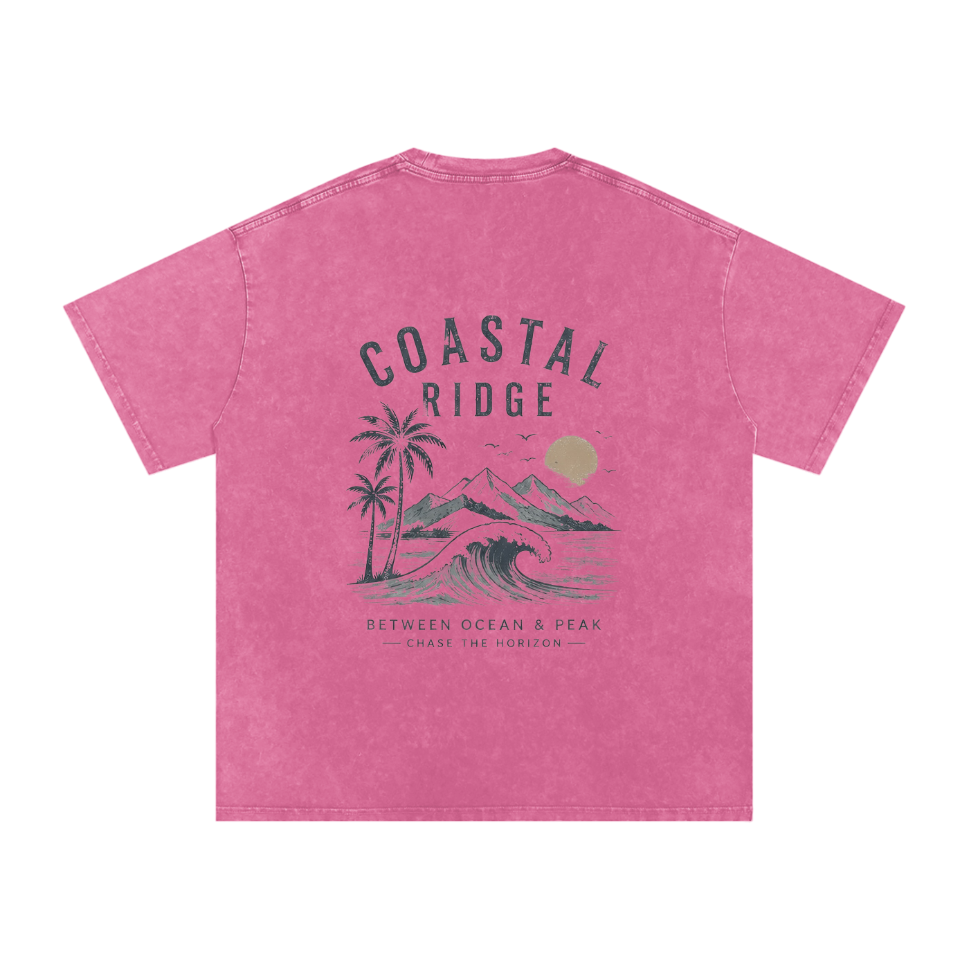 COASTAL RIDGE Light Colors Snow Washed Oversized Cotton T-Shirt
