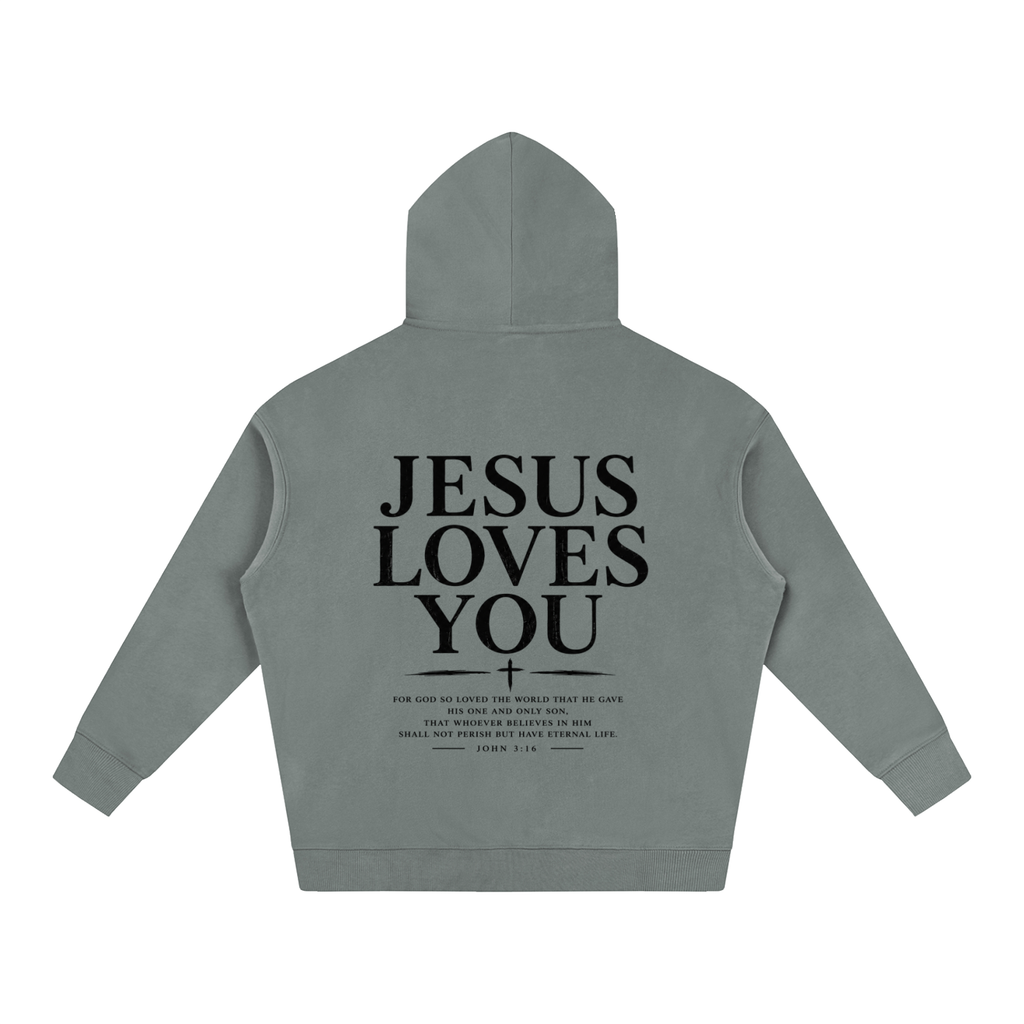 CR JESUS LOVES YOU Oversize Fleeced Hoodie