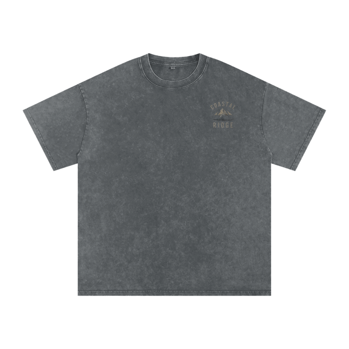 COASTAL RIDGE Dark Colors Snow Washed Oversized Cotton T-Shirt