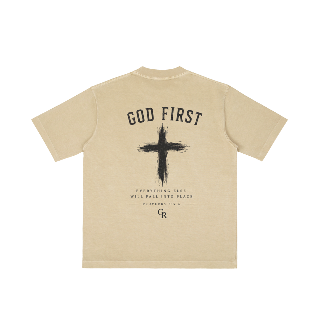 CR GOD First Vintage Wash Drop Shoulder T-shirt