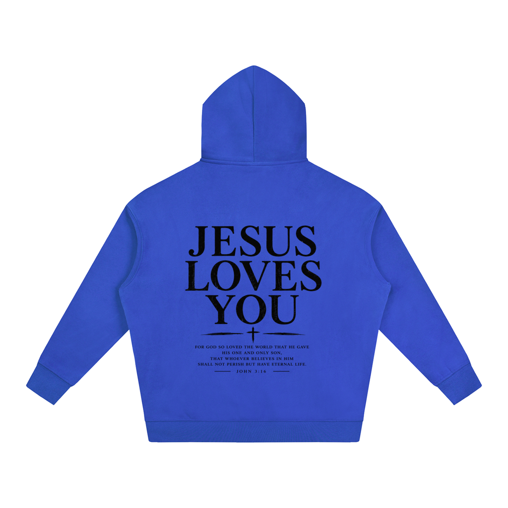 CR JESUS LOVES YOU Oversize Fleeced Hoodie