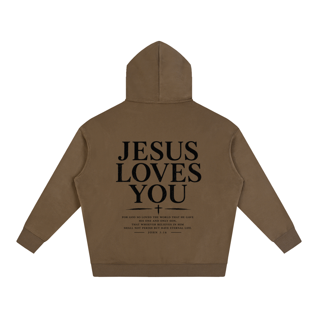 CR JESUS LOVES YOU Oversize Fleeced Hoodie