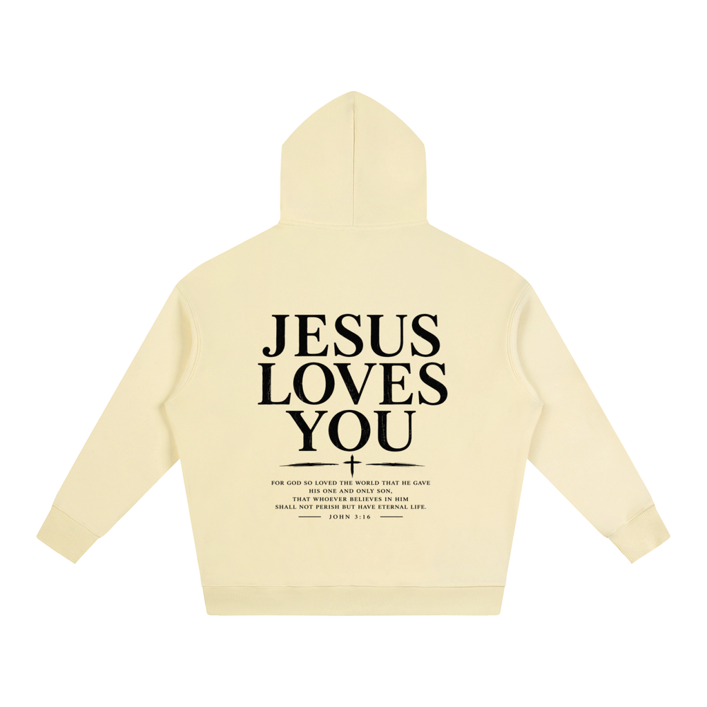 CR JESUS LOVES YOU Oversize Fleeced Hoodie