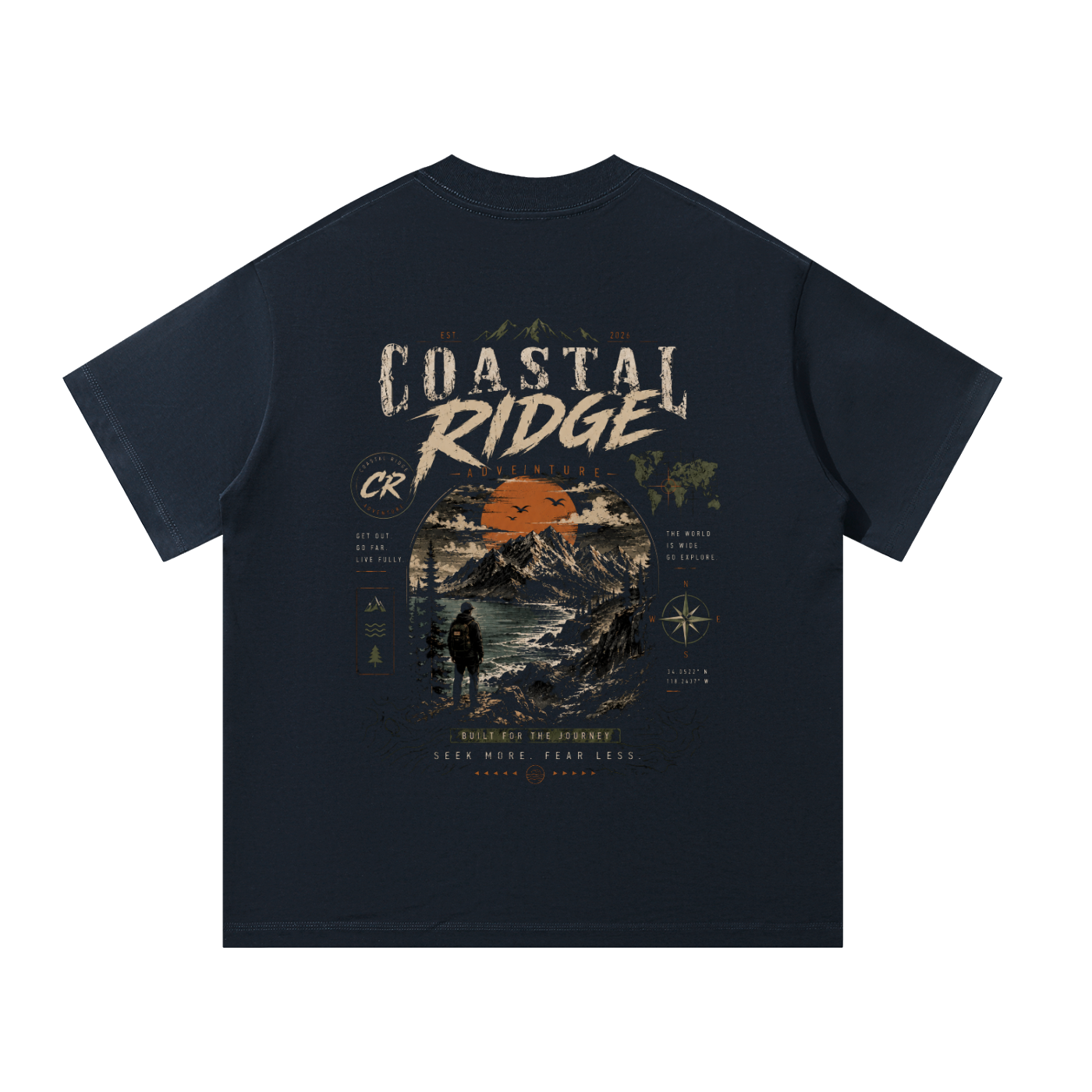 CR Dark Colored Adventure Unisex Oversized T-Shirt